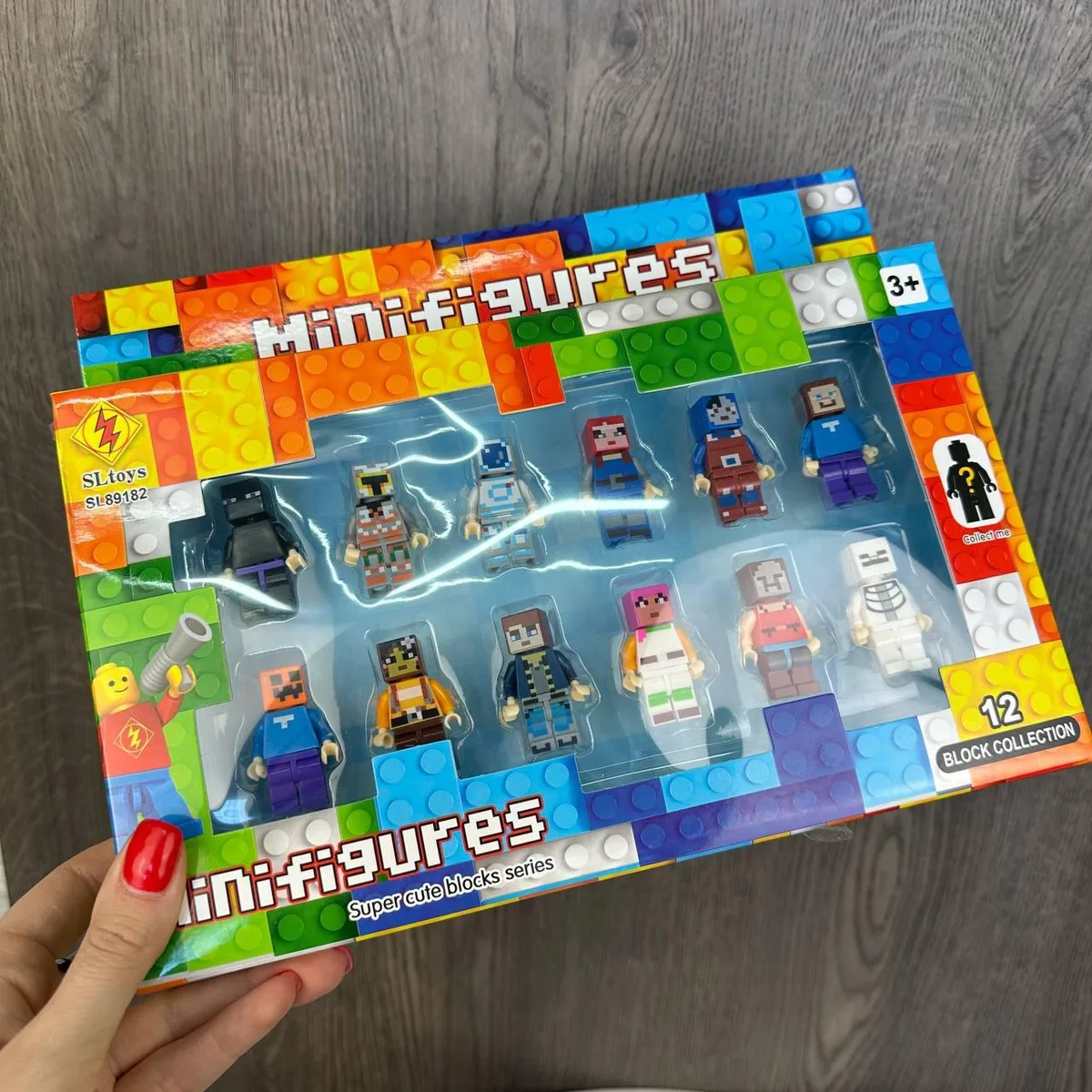 Фигурки LEGO Майнкрафт 12 шт пластик 26х18х4 см разные цвета