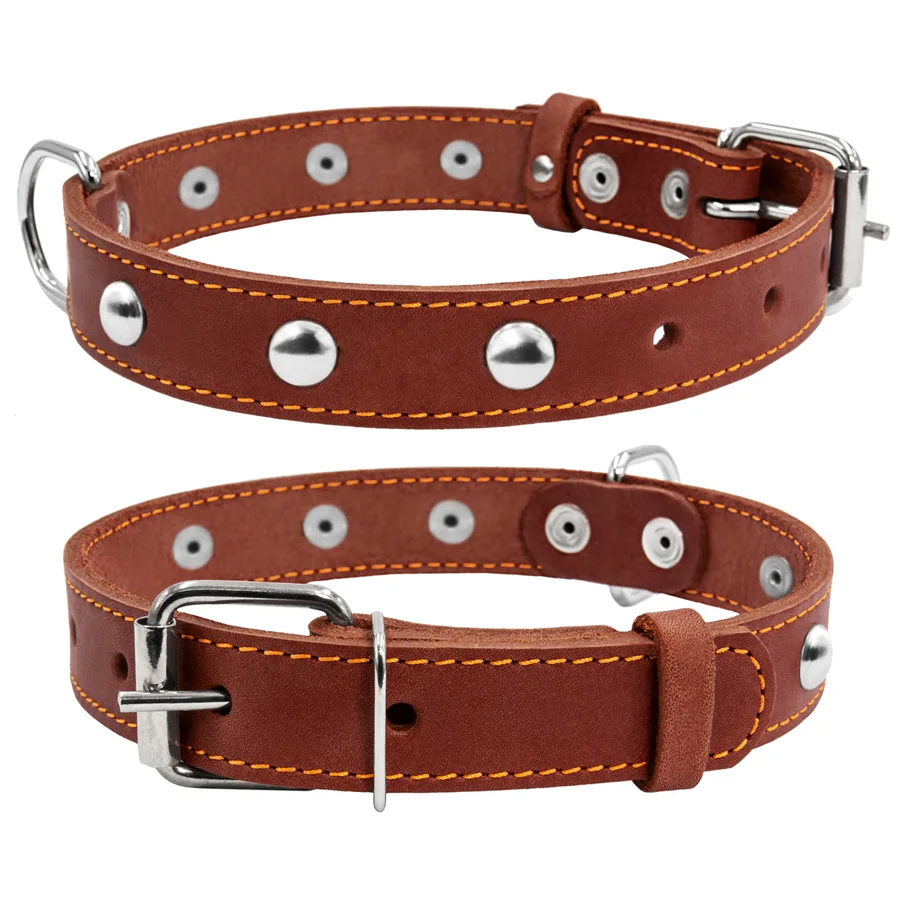 Нашийник одинарний CoLLaR 20мм шкіряний 32-40см коричневий