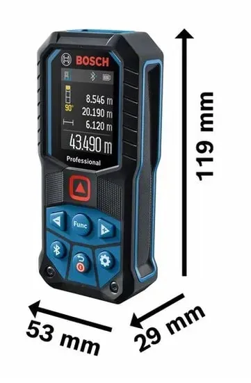 Лазерний далекомір Bosch Professional GLM 50-27 C, 0.05-50м, точність ±1.5мм, захист IP65, вага 0.2кг.