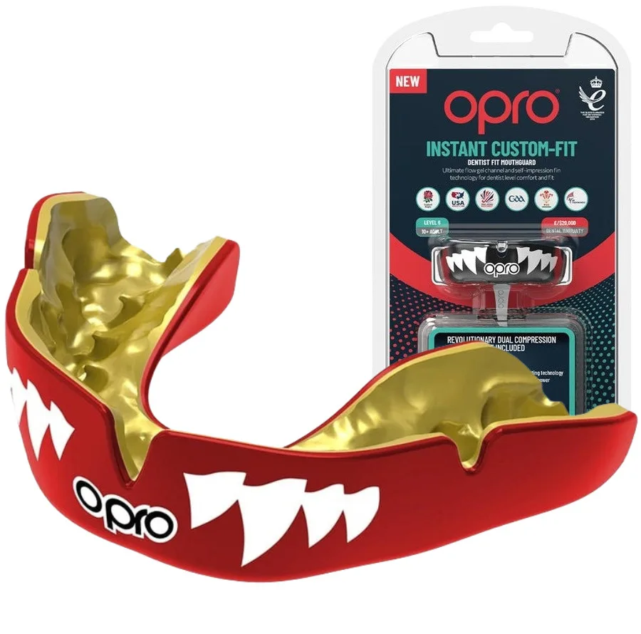 Капа OPRO Dental Grade червона 11+ однощелепна з чохлом