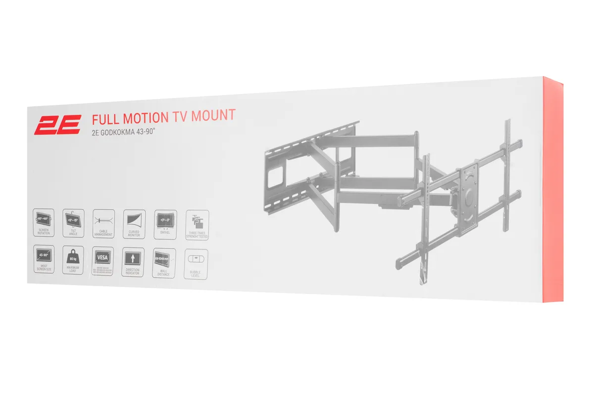Кріплення ТВ поворотне 2E Godkokma 43"- 90" 80кг