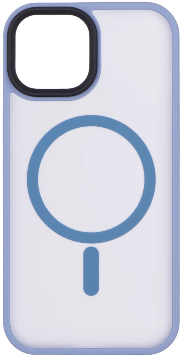 Чохол 2Е Basic для iPhone 15, Soft Touch MagSafe Cover, синій світлий