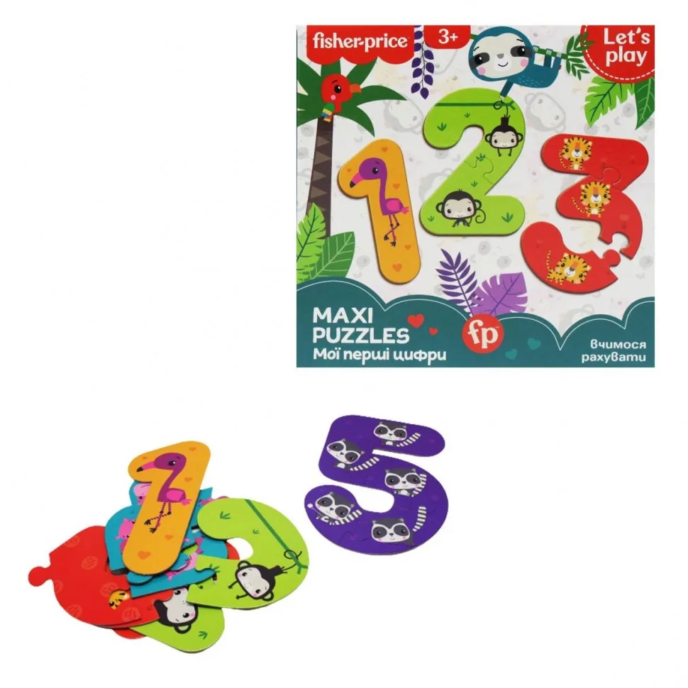 Дитячі пазли Vladi Toys картон 20 елементів різнокольорові