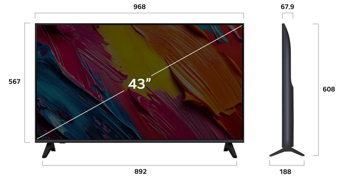 LED-телевізор LG QNED 43 дюйми UHD 4K Чорний