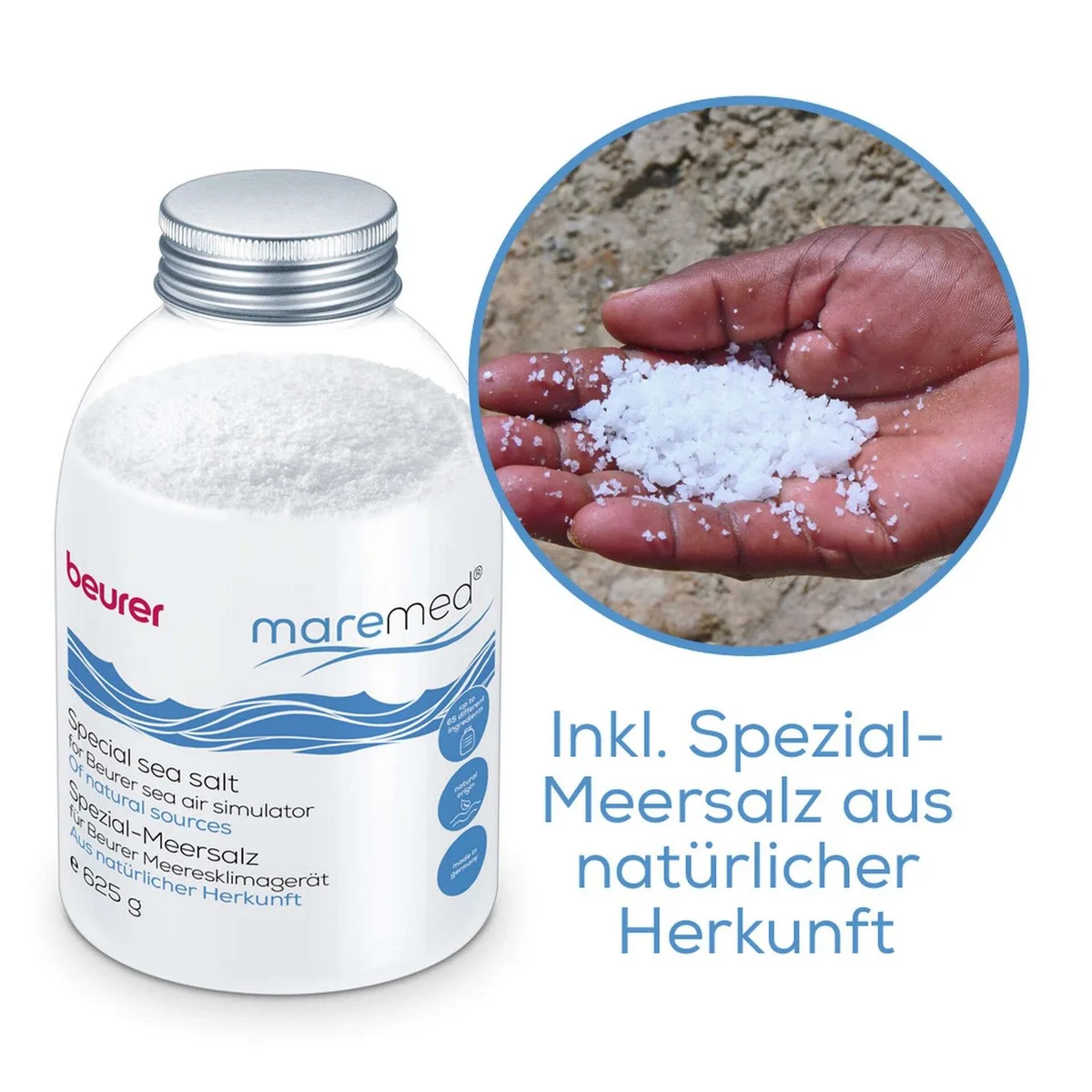 Очисник повітря Beurer Maremed, 50 м2, 150 м3/год, з дисплеєм, 2-ступенева фільтрація + 1 водяний, створення морського клімату.