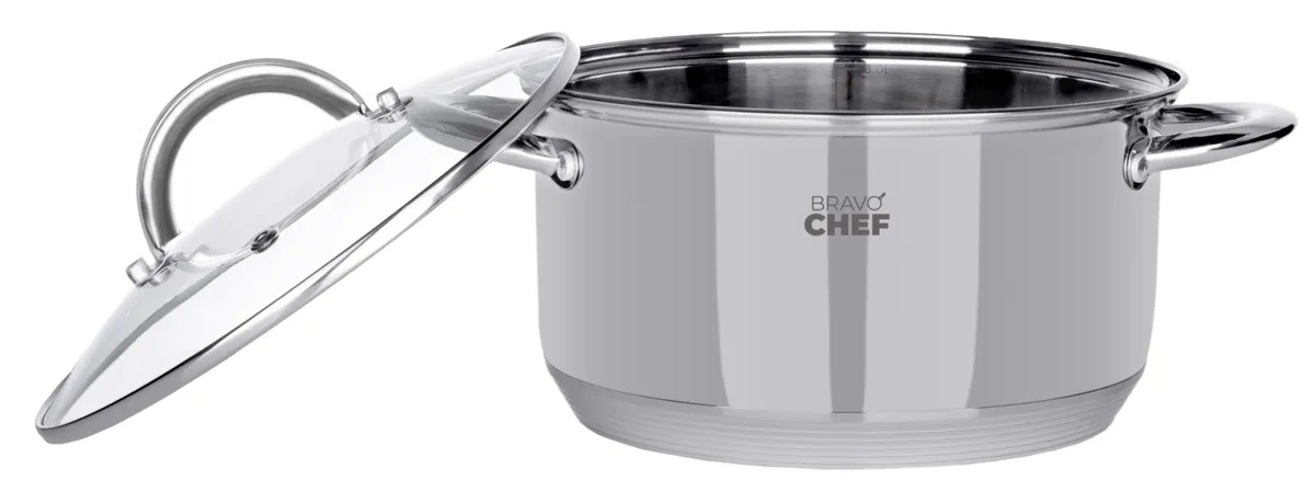 Каструля Bravo Chef нержавіюча сталь 18 см 2.6 л з кришкою