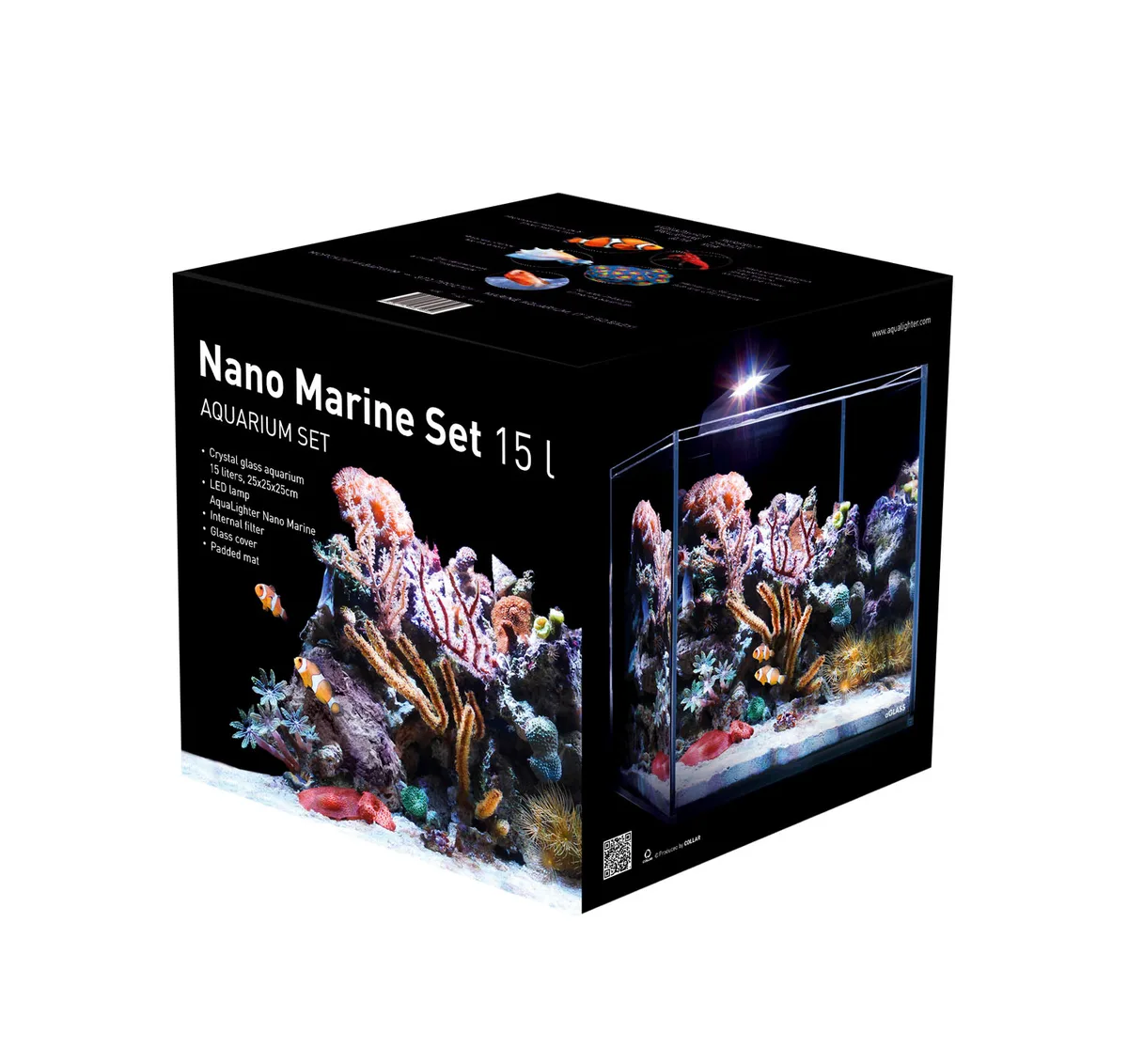 Акваріумний набір AquaLighter Nano Marine 15 л Скло 25х25 см