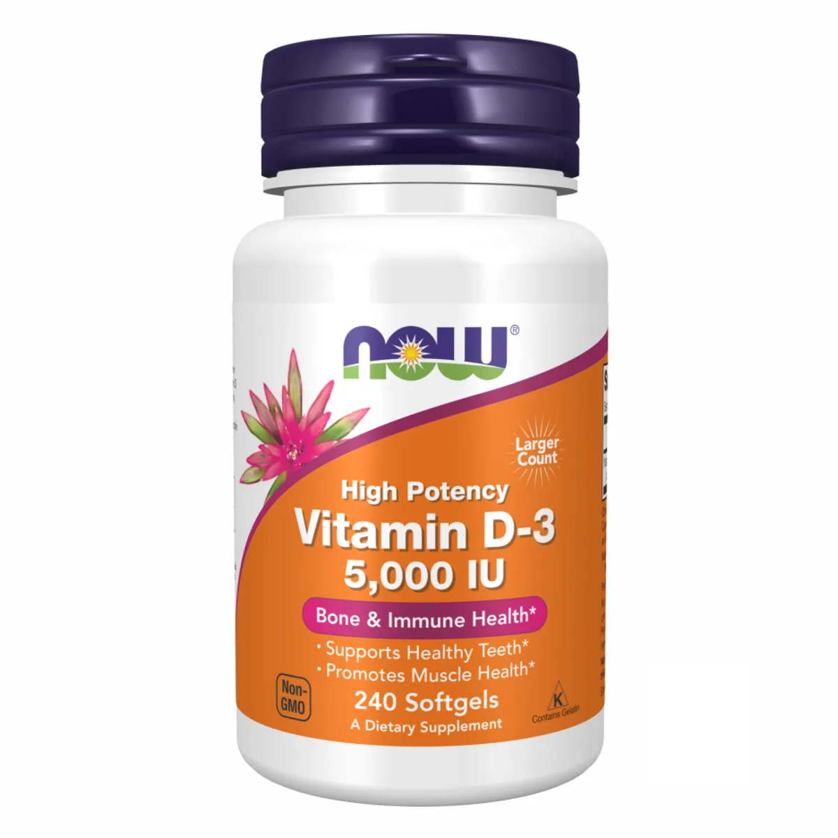 Вітамін D3 NOW Foods капсули 240 штук без ГМО халяльний желатин