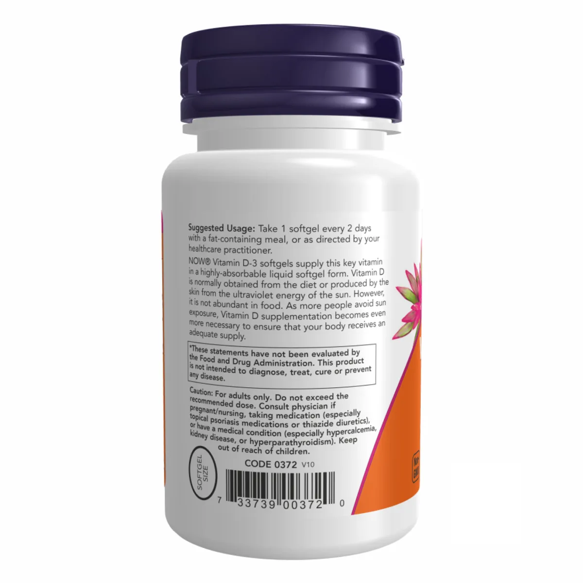 Вітамін D3 NOW Foods капсули 240 штук без ГМО халяльний желатин