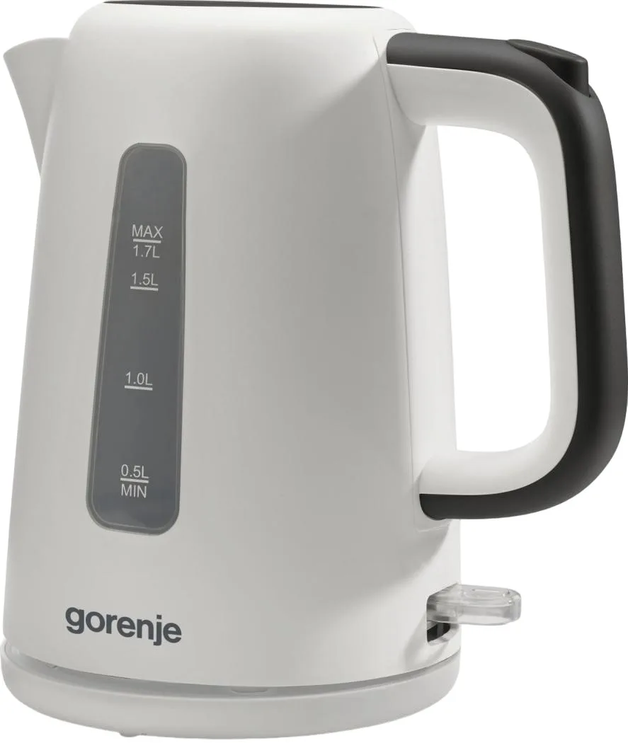 Електричний чайник Gorenje 1.7 л, контроль Strix, пластиковий корпус, білий.