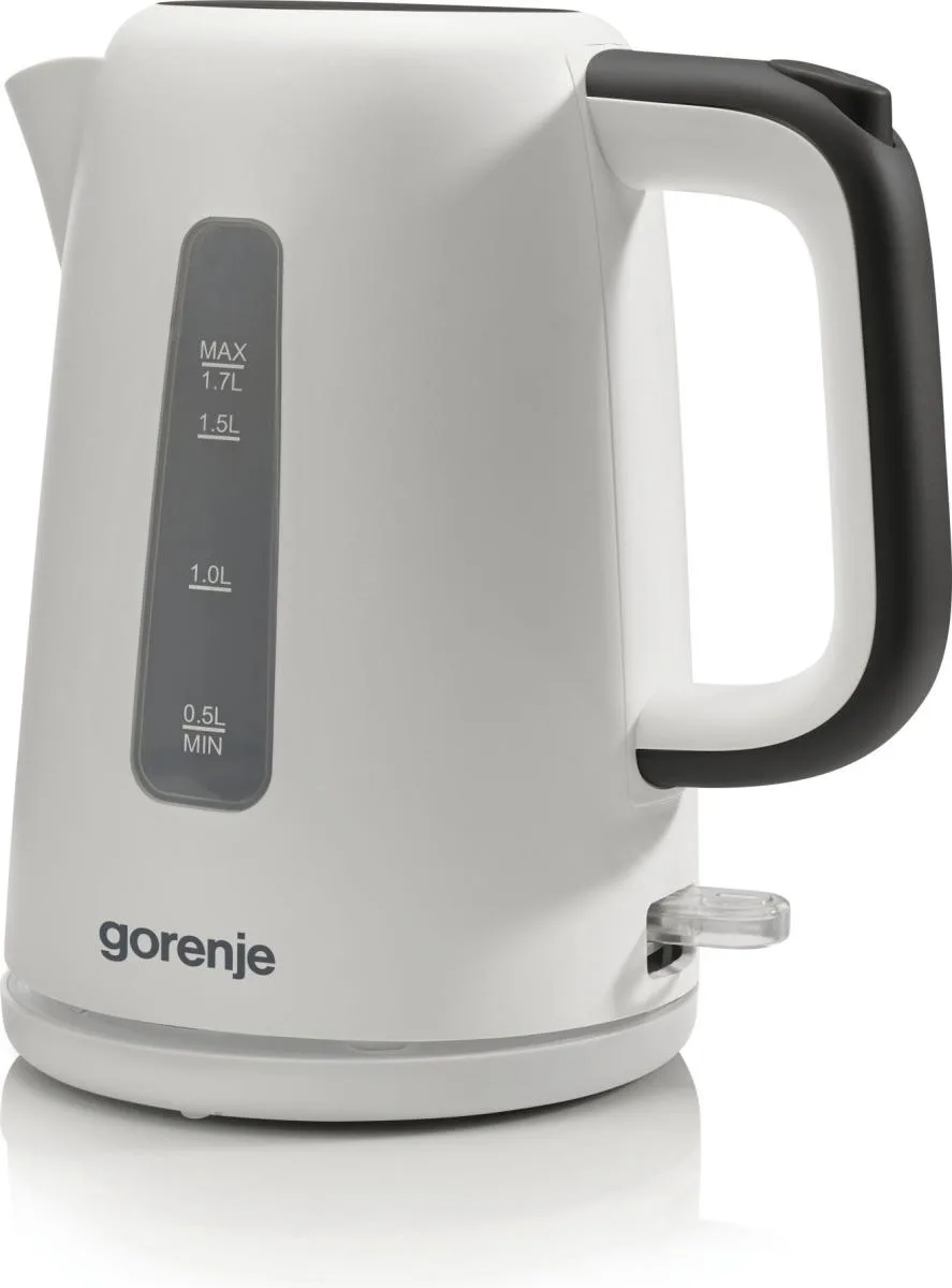 Електричний чайник Gorenje 1.7 л, контроль Strix, пластиковий корпус, білий.