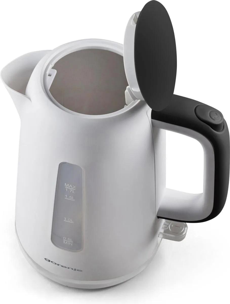 Електричний чайник Gorenje 1.7 л, контроль Strix, пластиковий корпус, білий.