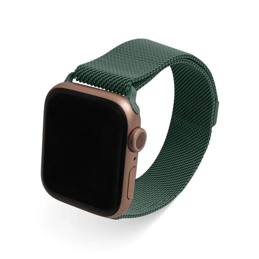 Ремешок Apple металлический 38-40 мм темно-зеленый миланская петля.