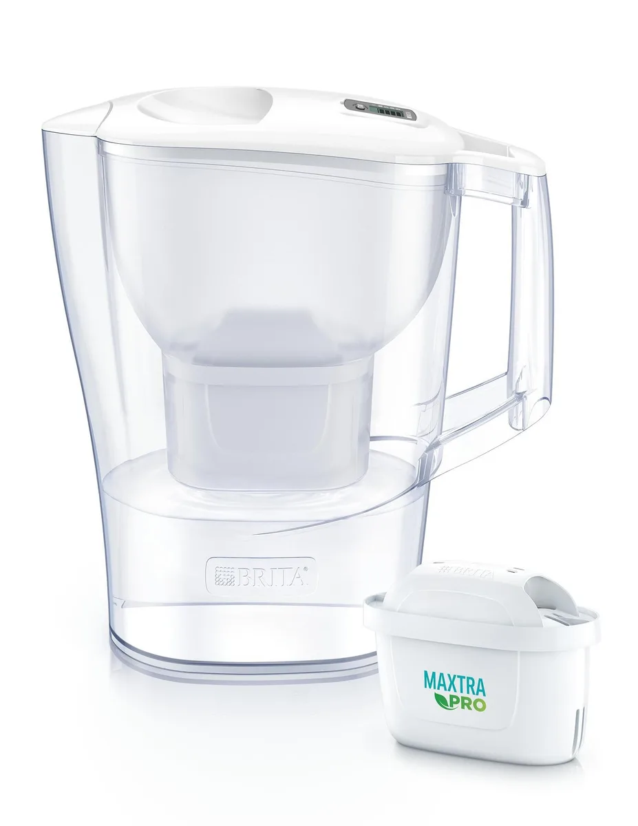 Фільтруючий глечик Brita Aluna Memo MXPro 2.4л (1.4л очищеної води) з білими фільтр-картриджами (3 шт)