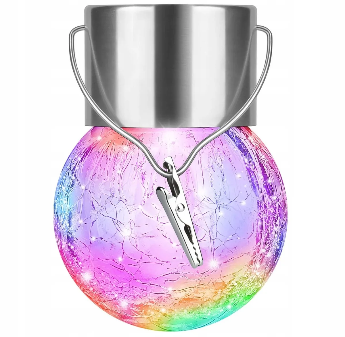Подвесная солнечная лампа SuperLED Стеклянный шар RGB 60х60х80 мм 6шт