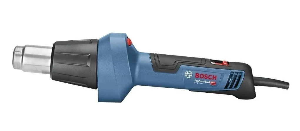 Фен для строительства Bosch Professional GHG 20-60, 2000 Вт, температурный диапазон 50-630°C, поток воздуха 150-500 л/мин, вес 0,89 кг