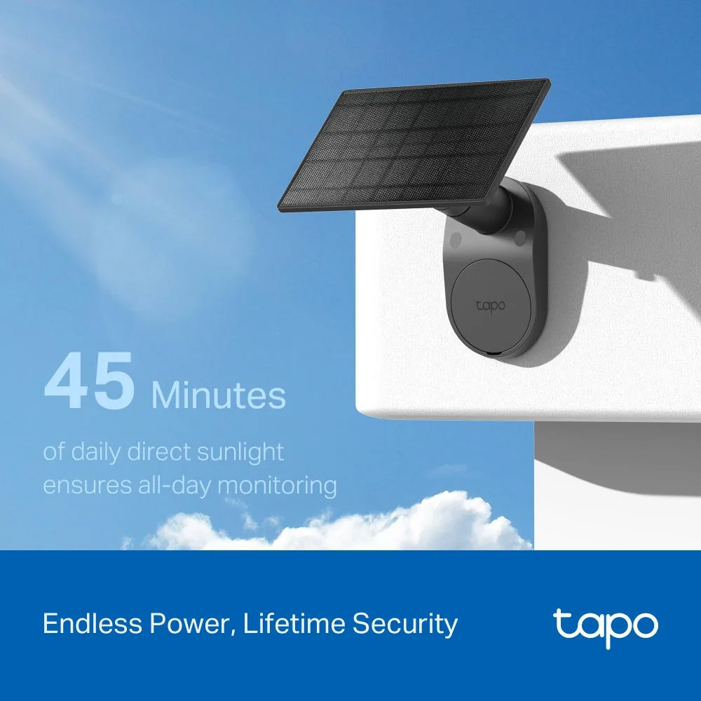 Комплект умной беспроводной камеры TP-LINK TAPO C411 KIT 2K QHD и солнечной панели.
