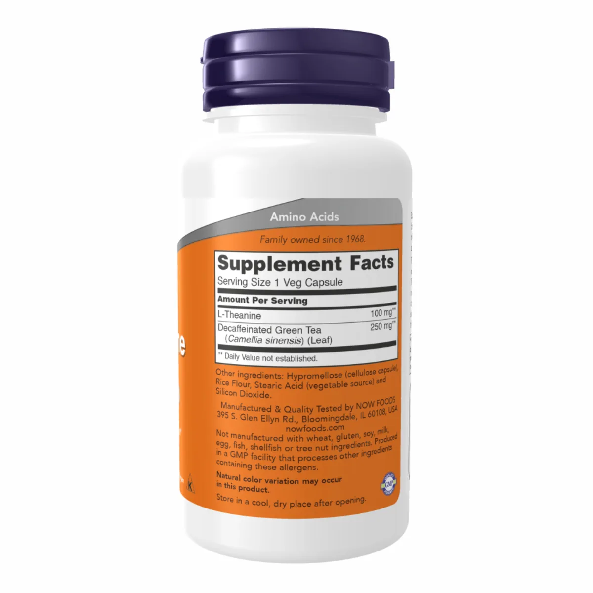 L-Theanine 100мг Now Foods капсули 90 шт для спокою та концентрації