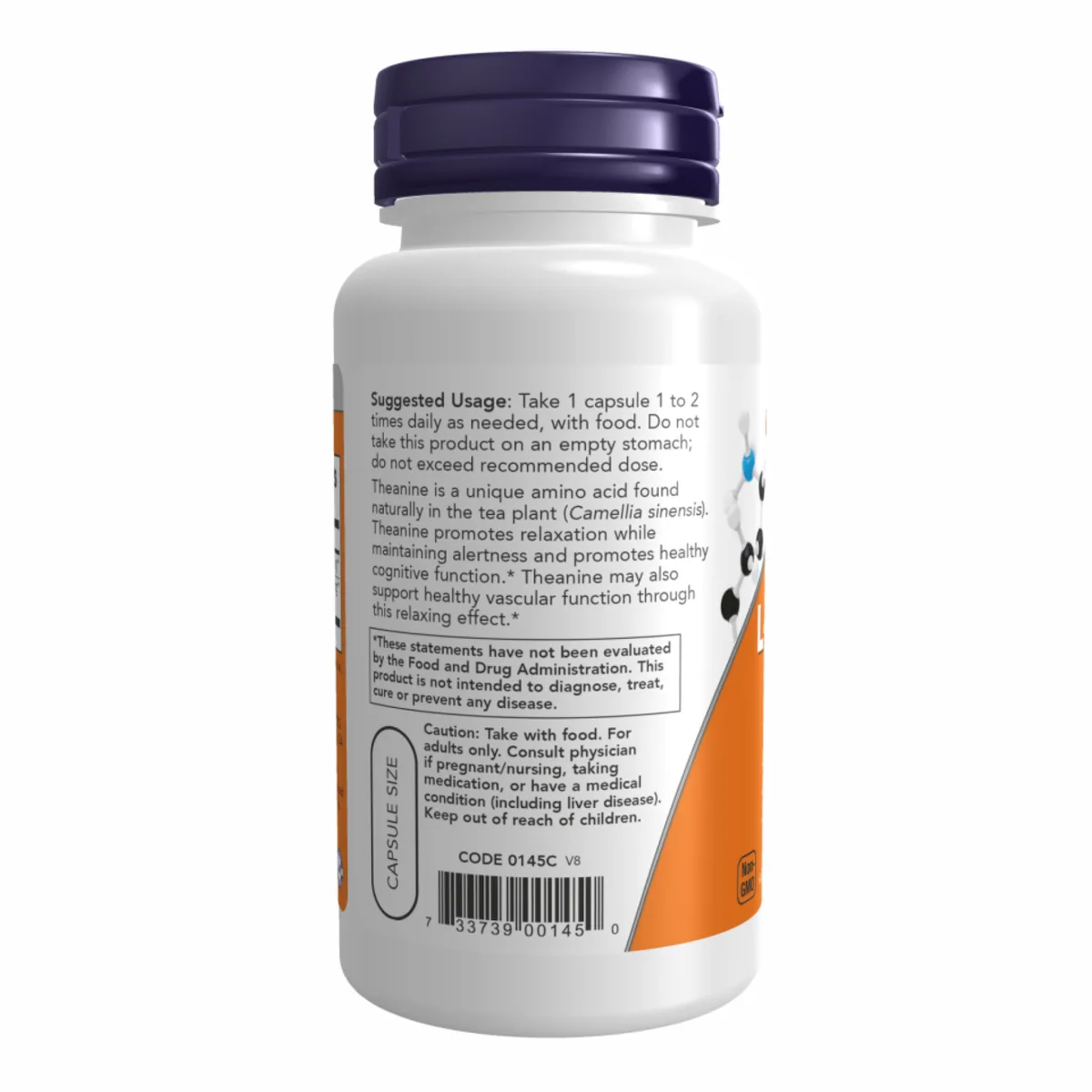 L-Theanine 100мг Now Foods капсули 90 шт для спокою та концентрації