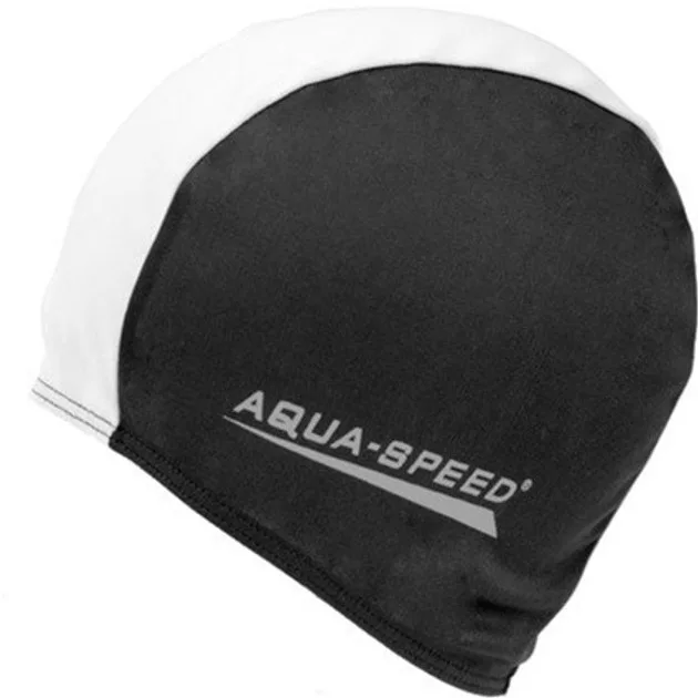 Шапка для плавання AQUA SPEED поліестер OSFM чорна біла