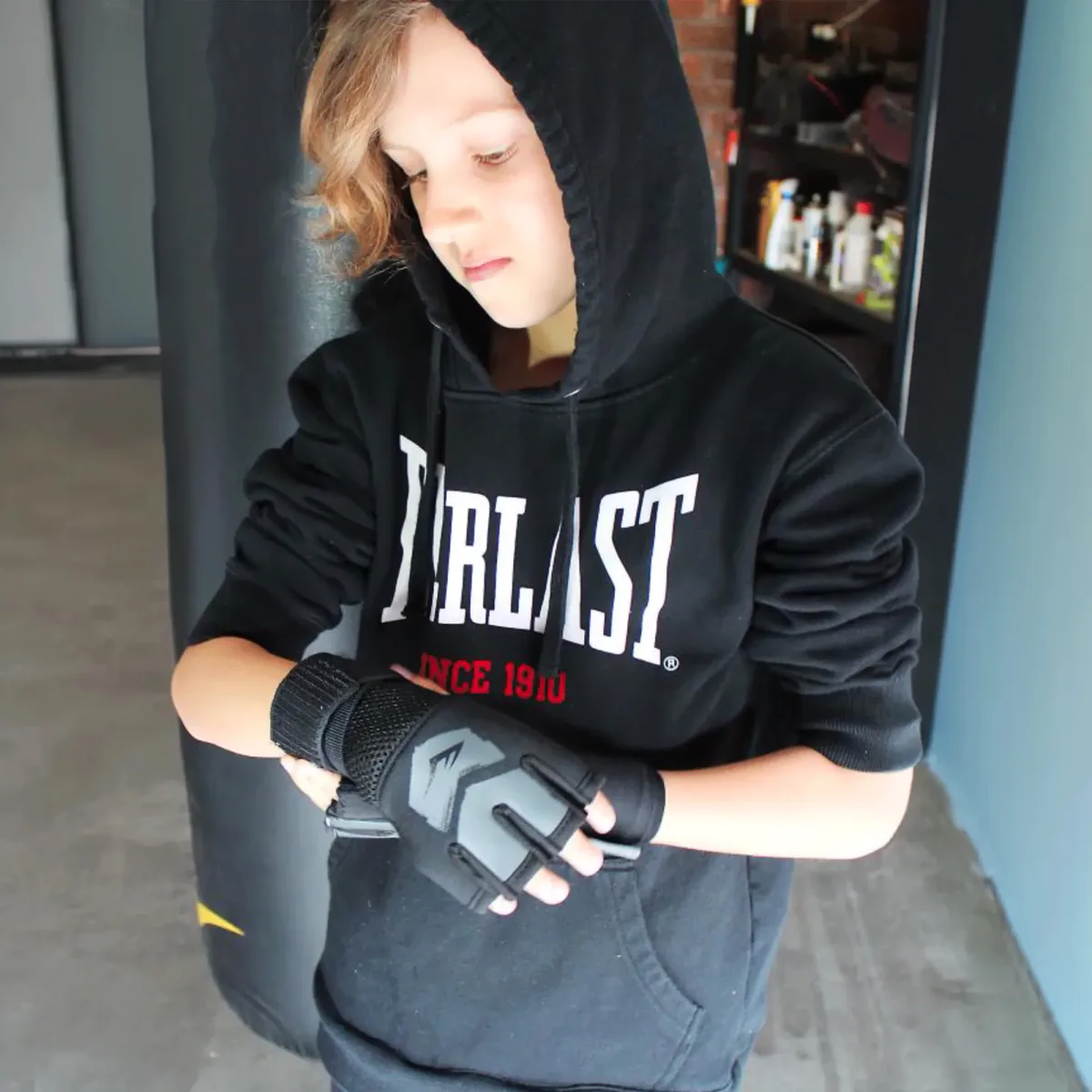 Бінти-рукавички Everlast 100% поліестер S/M чорний сірий для дітей