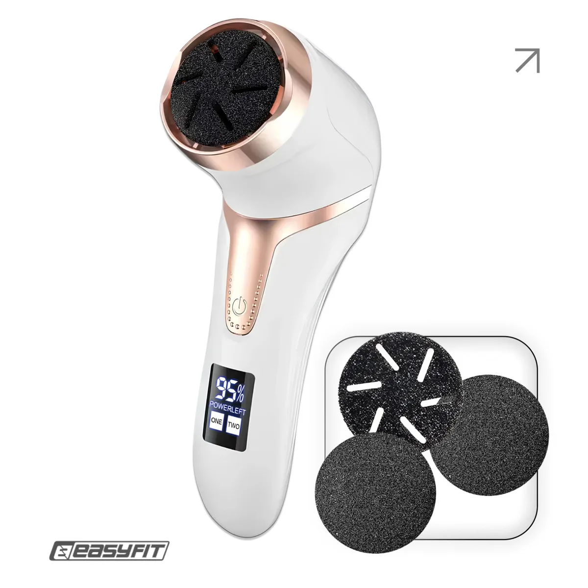 Електрична пилочка для п’ят EasyFit V-Pro ABS 15х5х7,5 см Водонепроникна
