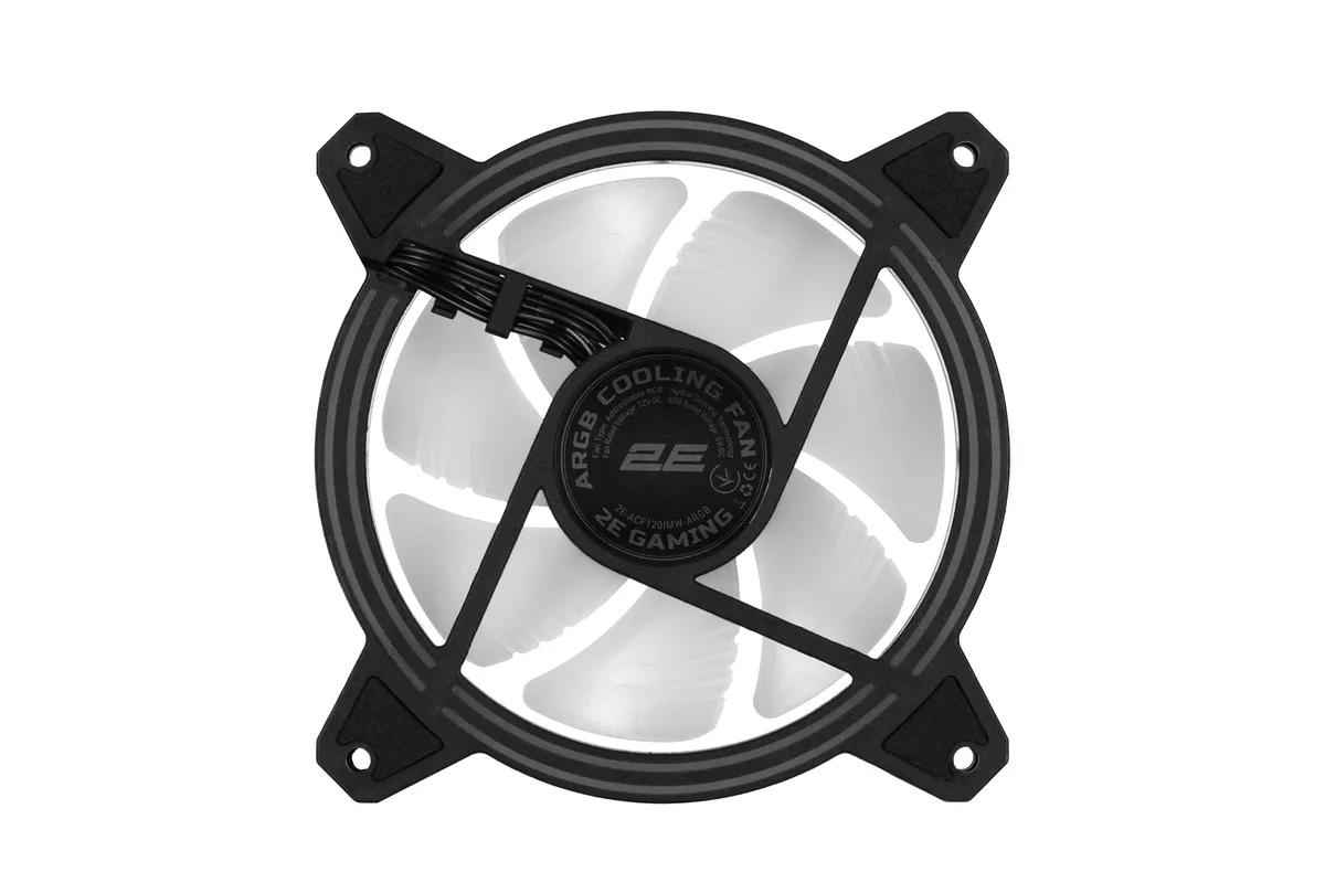 Корпусний вентилятор 2E GAMING Air Cool Infinity M ACF120IMW-ARGB, 120мм, 1200rpm, 3pin, 3pin +5VARGB, 22dBa, чорний