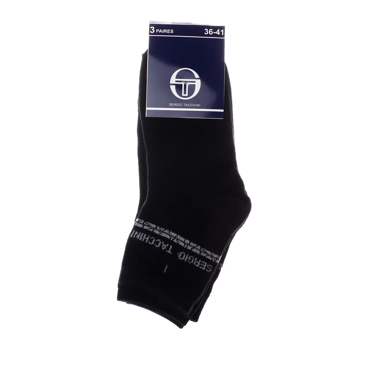 Шкарпетки Sergio Tacchini бавовна 36-41 чорні 3 пари