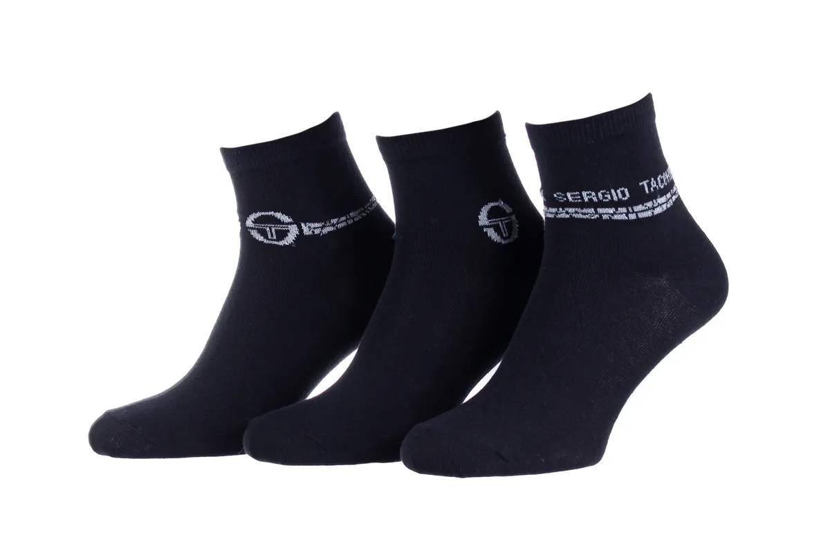 Шкарпетки Sergio Tacchini бавовна 36-41 чорні 3 пари