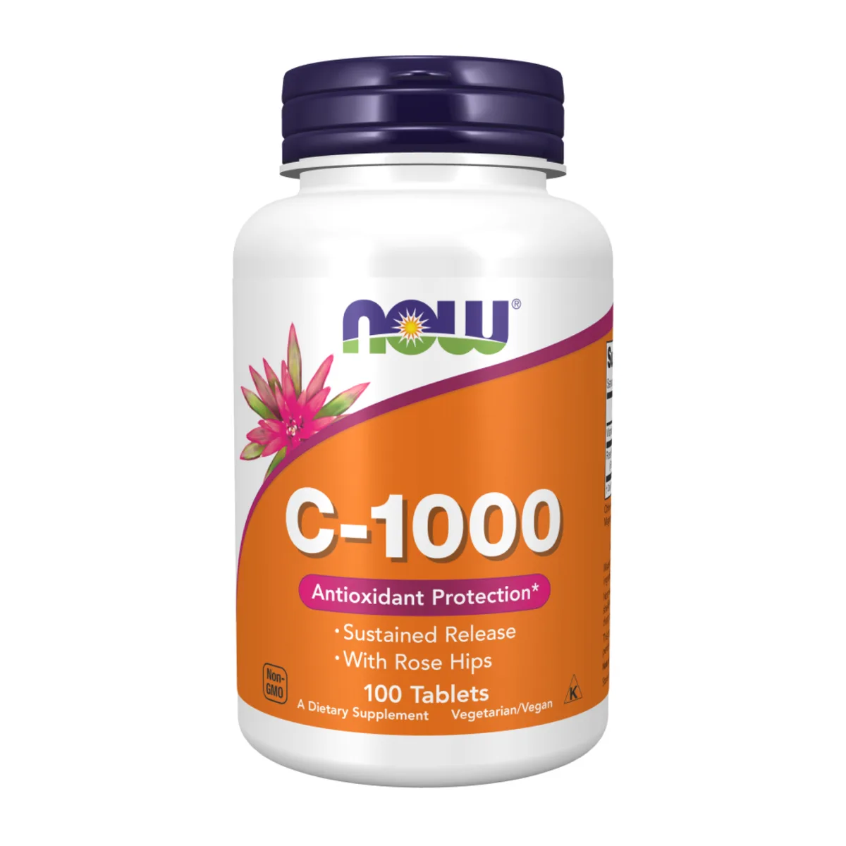 Now Foods Вітамін C 1000 мг 100 таблеток Вегетаріанський з шипшиною