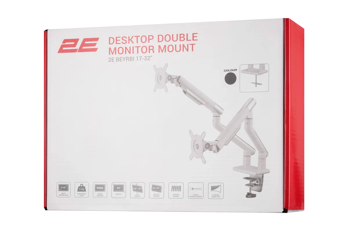 Крепление мониторов настольное 2E Beyrbi 17"- 32" 2х9кг