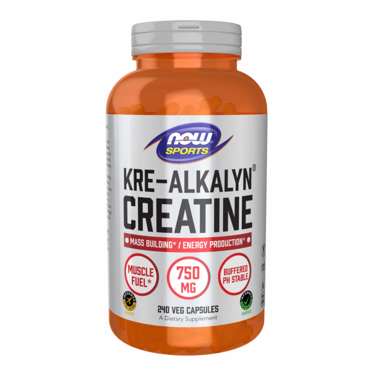 Креатин Now Foods Kre-Alkalyn 750 мг 120 капсул Веганський