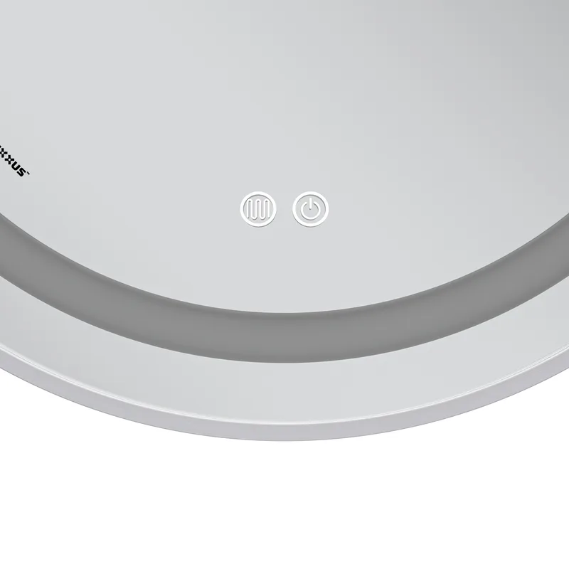 Дзеркало настінне LED з димером ELLIPSE 80x70 см Біле Безмідне скло