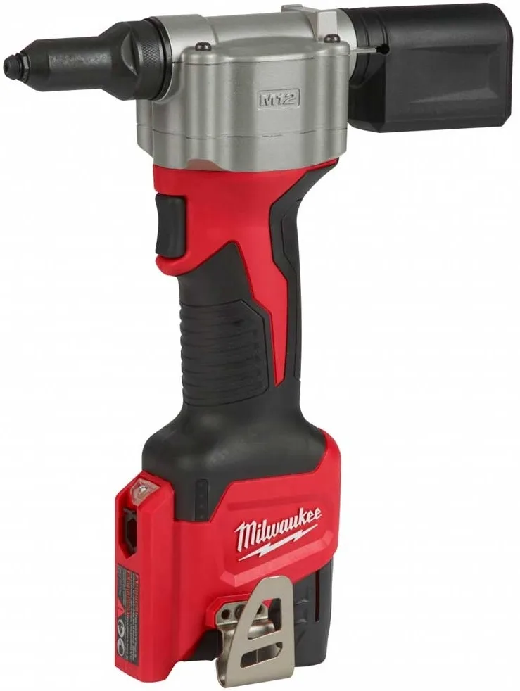 Акумуляторний заклепочник Milwaukee M12 BPRT-201X 12В з АКБ 1x2А·год, насадки 2.4мм, 3.2мм, 4.0мм, 4.8мм, вага 2.1кг, в комплекті