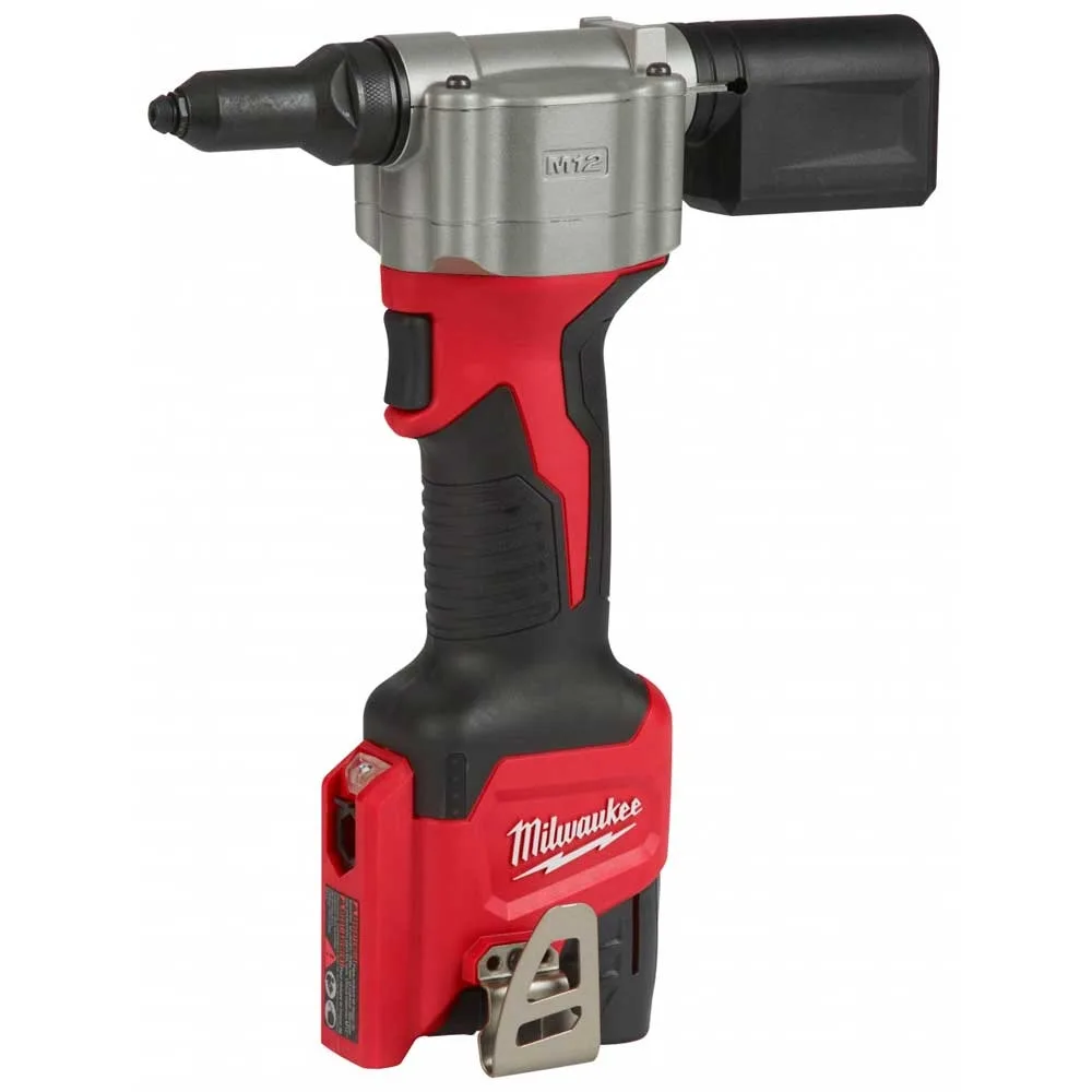 Акумуляторний заклепочник Milwaukee M12 BPRT-201X 12В з АКБ 1x2А·год, насадки 2.4мм, 3.2мм, 4.0мм, 4.8мм, вага 2.1кг, в комплекті