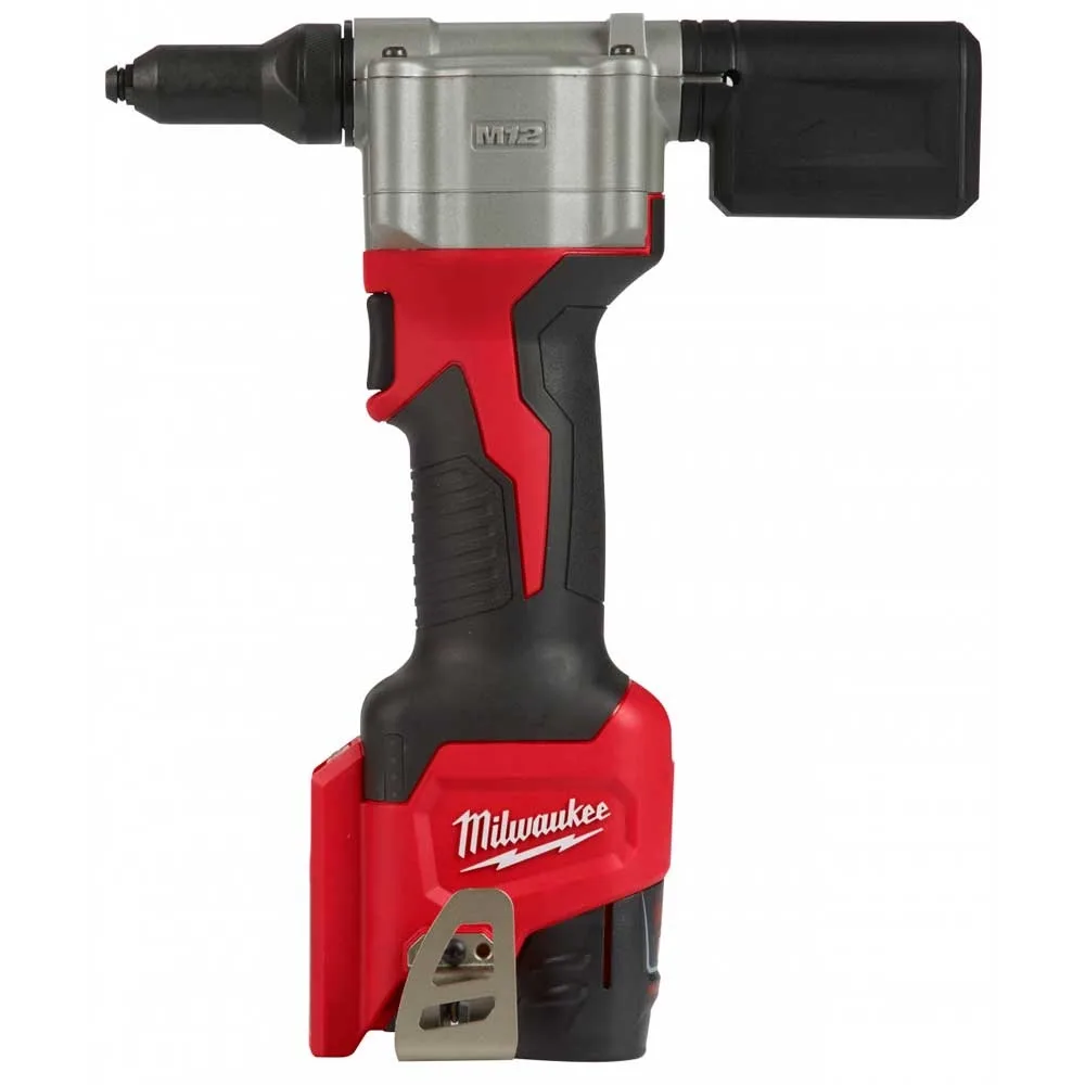 Акумуляторний заклепочник Milwaukee M12 BPRT-201X 12В з АКБ 1x2А·год, насадки 2.4мм, 3.2мм, 4.0мм, 4.8мм, вага 2.1кг, в комплекті