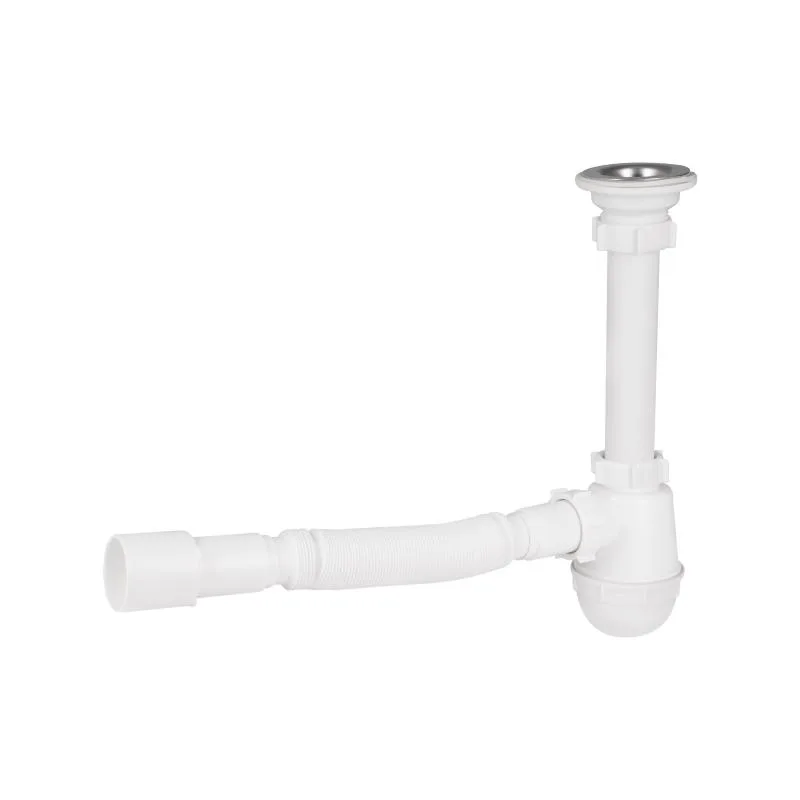 Сифон колбовий Lidz LU06 285х80х480 мм пластик Білий