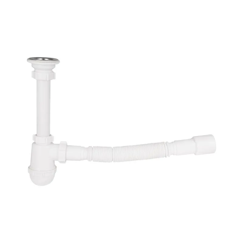 Сифон колбовий Lidz LU06 285х80х480 мм пластик Білий