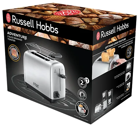 Тостер Russell Hobbs Нержавіюча сталь 20,6х28,8х17 см Сріблястий