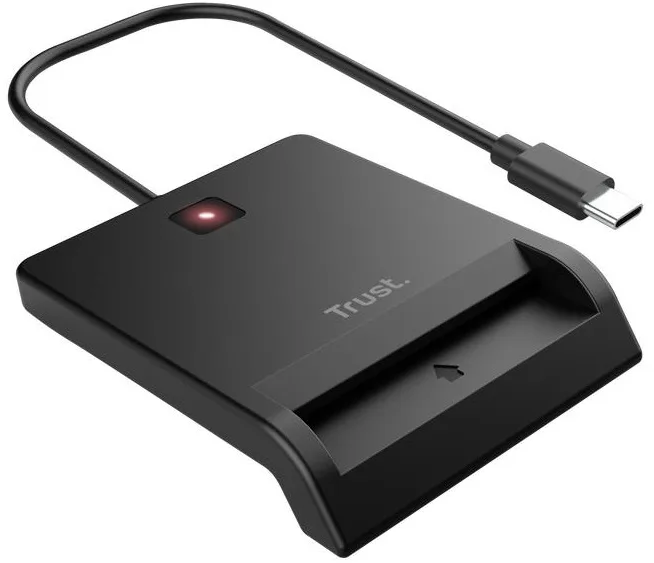 Кардридер Trust USB-C чорний для смарт-карток 100 см
