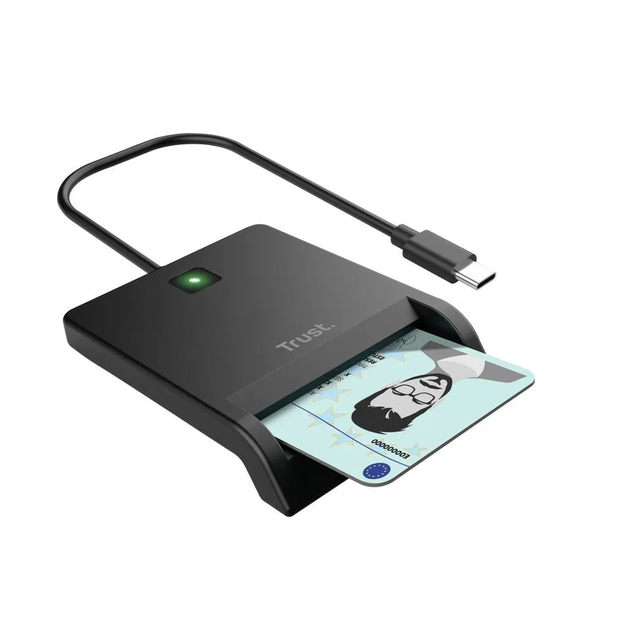 Кардридер Trust USB-C чорний для смарт-карток 100 см