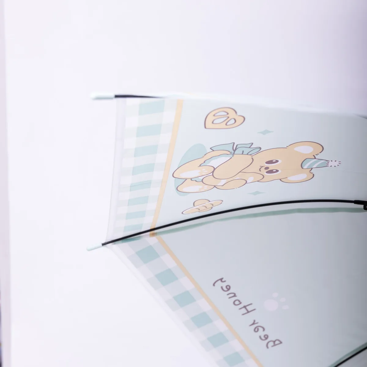 Класична дитяча парасолька тростина напівавтомат поліестер 94 см М'ятний