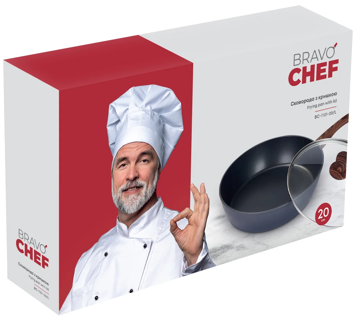 Сковорода Bravo Chef глубокая кованый алюминий 20 см черная