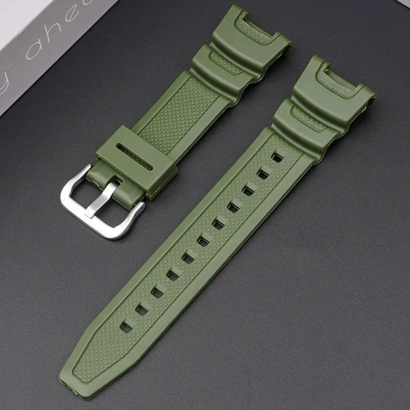 Ремешок Casio полимерный 20,6 см 24 мм Армейский зелёный
