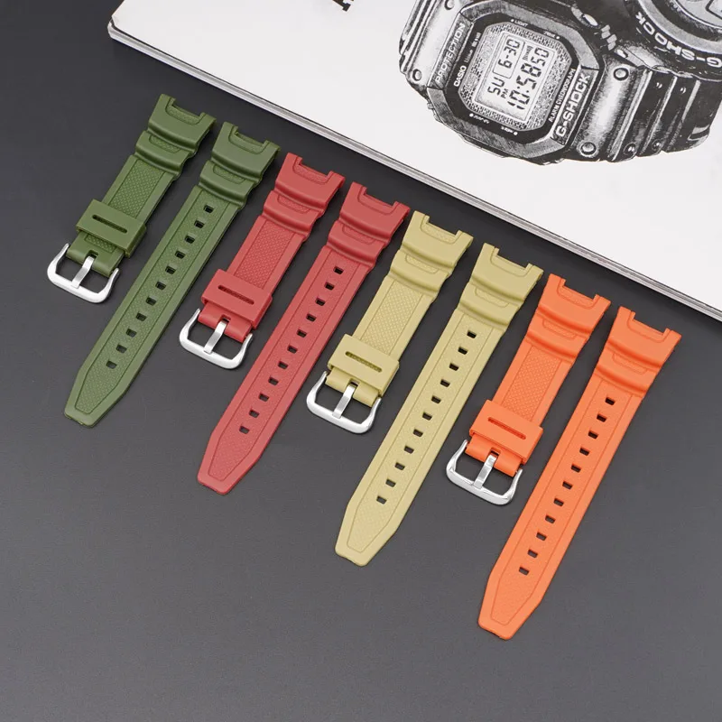Ремешок Casio полимерный 20,6 см 24 мм Армейский зелёный