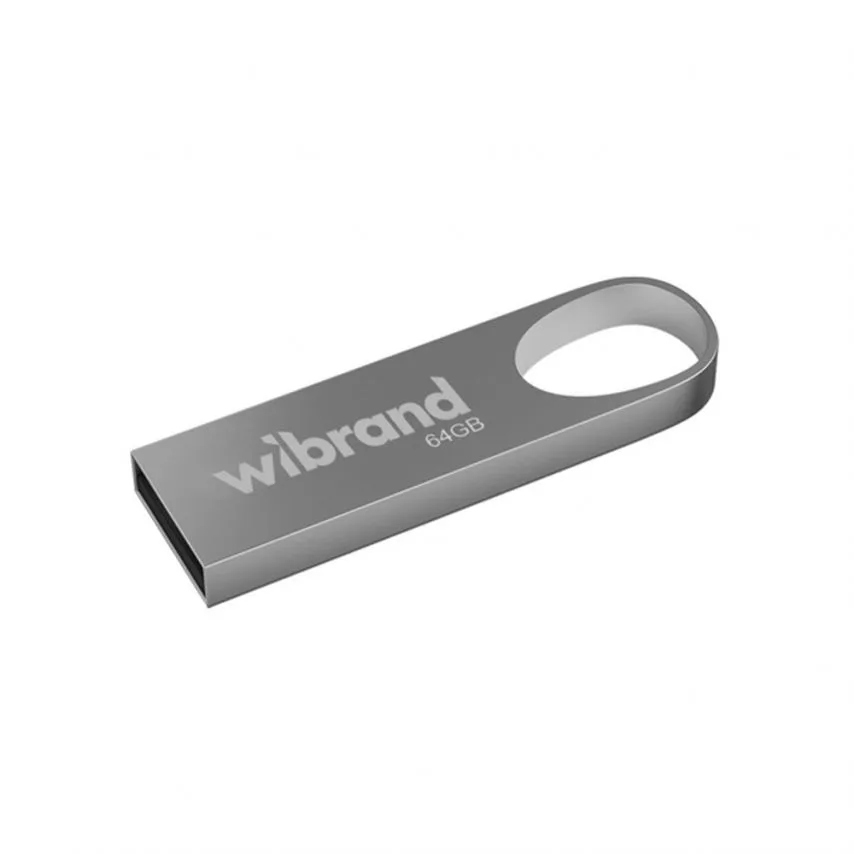 Флеш-пам'ять USB Wibrand метал 64Гб срібна