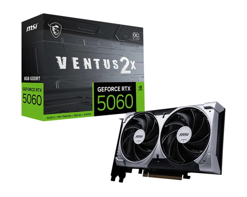 Відеокарта MSI GeForce RTX 8GB GDDR7 128 біт 2 вентилятори