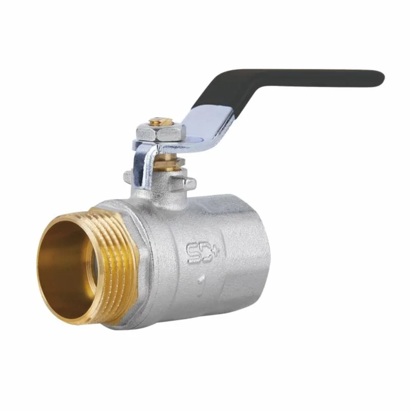 Кран кульовий 1" важіль латунь нікель Thermo Alliance Base SD605W25