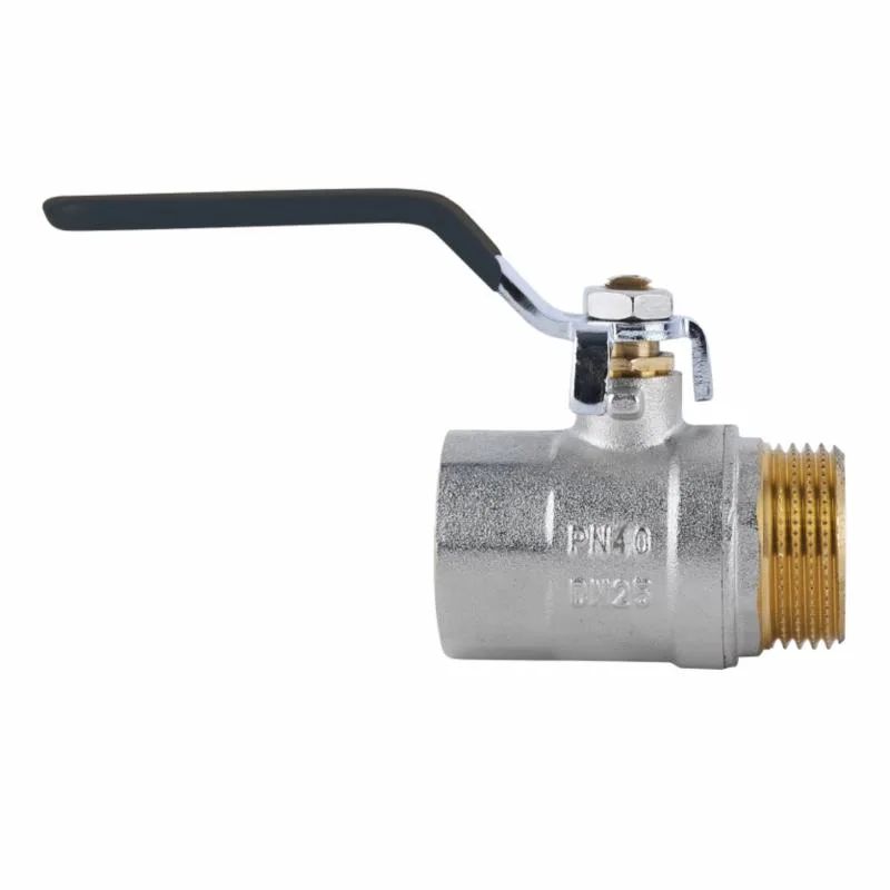 Кран кульовий 1" важіль латунь нікель Thermo Alliance Base SD605W25