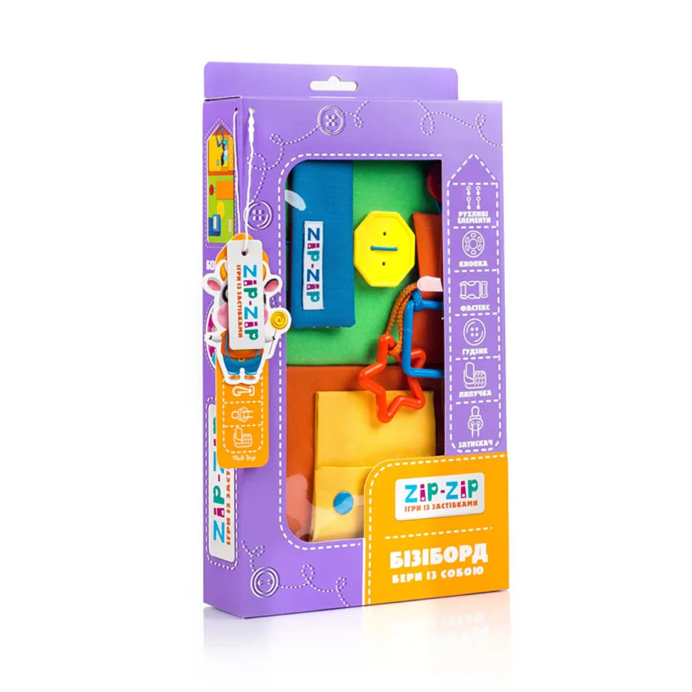 Бизиборд Vladi Toys екокожа 30х60 см різнокольоровий